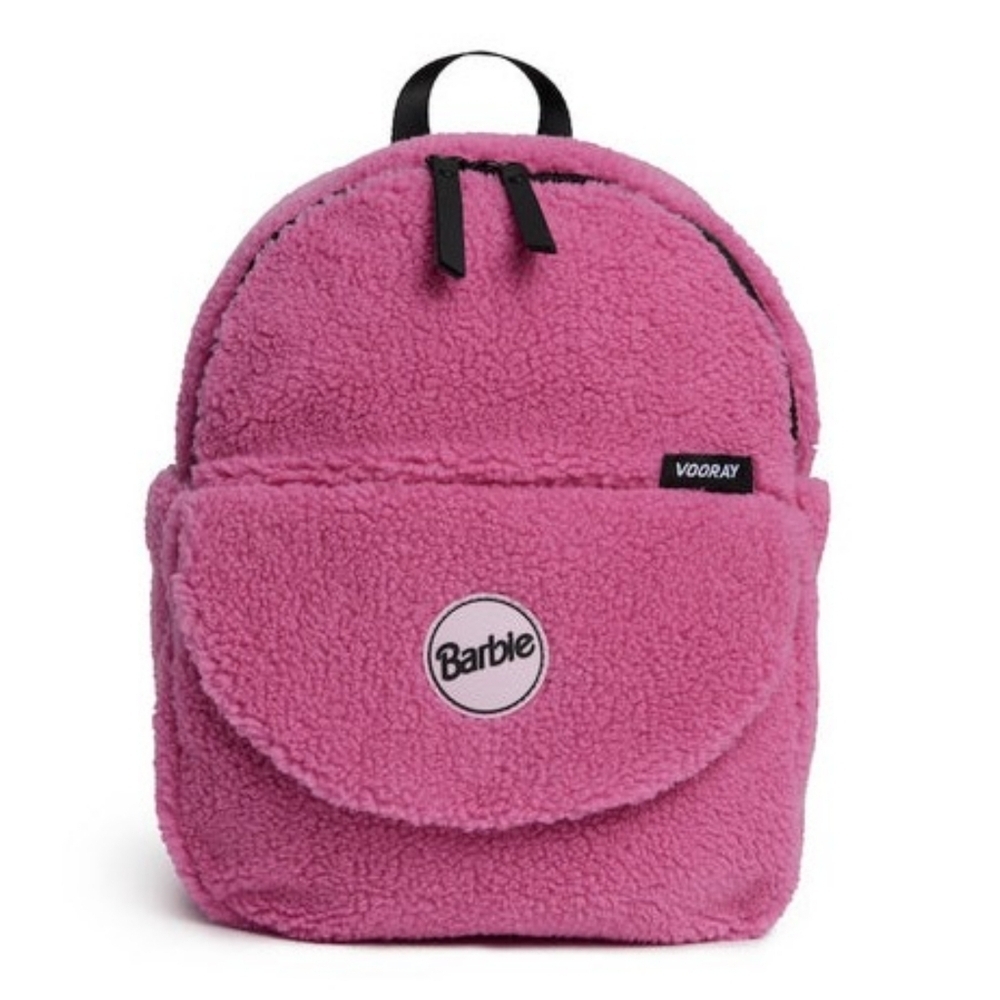 VOORAY // Ltd Ed Barbie Lexi backpack in barbie pink sherpa